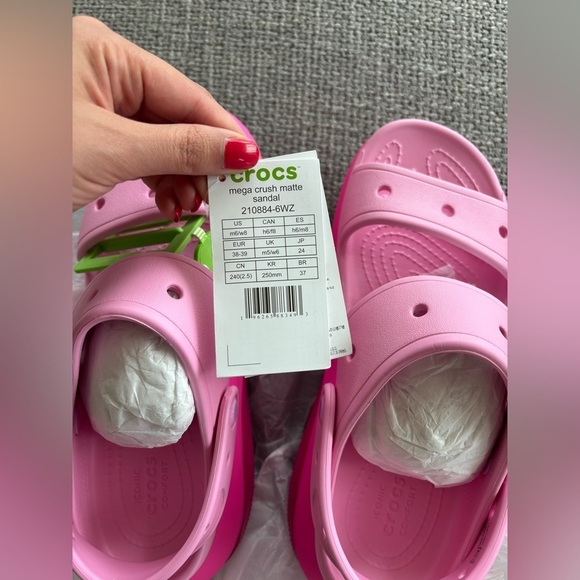 Crocs Mega Crush Matte Sandals – Pink Tweed – Size 8 Women - Picture 8 of 8